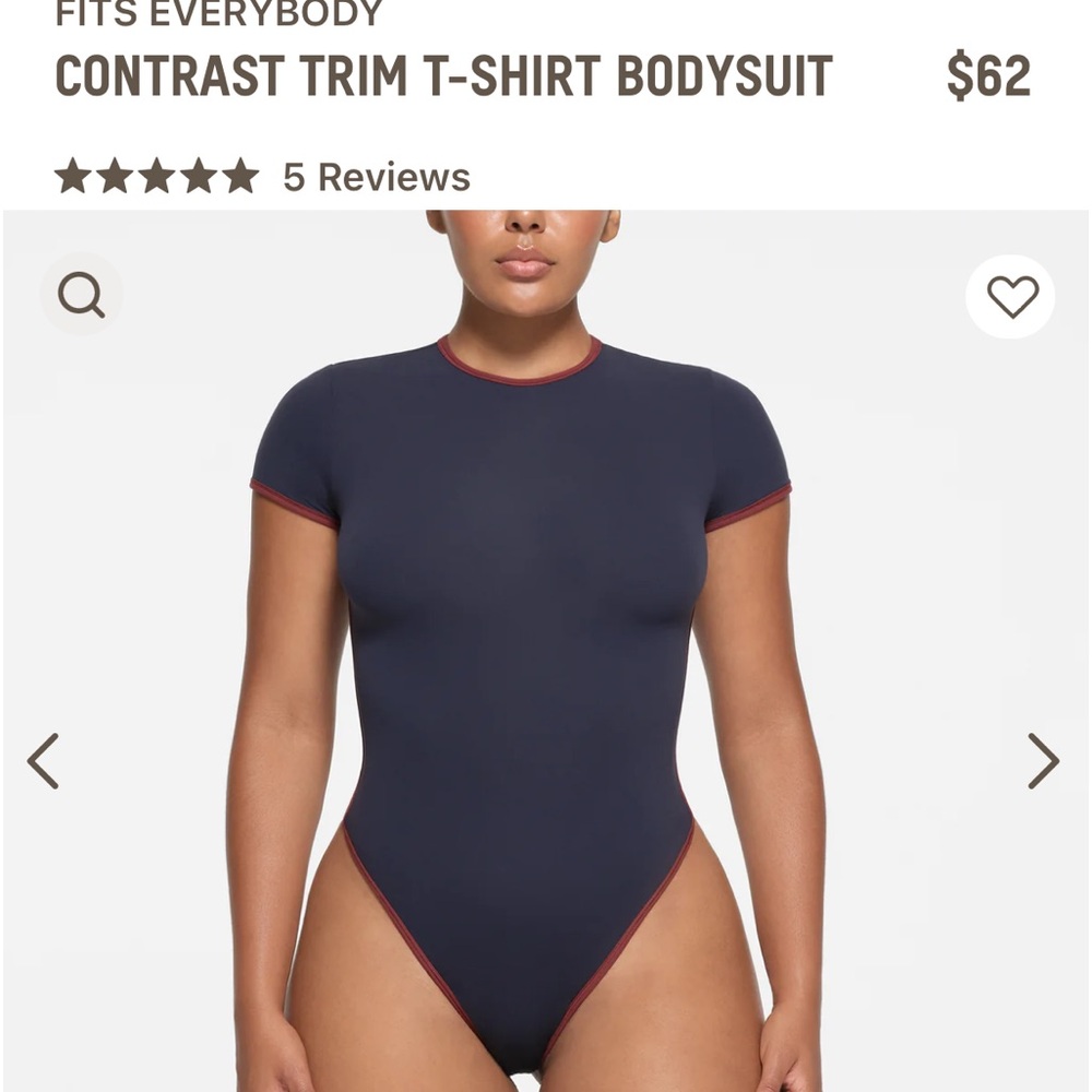 Skims fits everybody contrast trim t-shirt bodysuit
